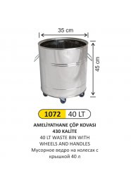 1072 40 LT 430 KALİTE AMELİYATHANE ÇÖP KOVASI