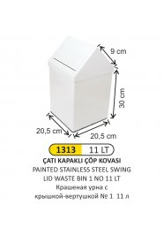 1313 11 LT ÇATI KAPAKLI BOYALI ÇÖP KOVASI