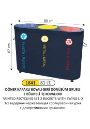 1841 81 LT DÖNER KAPAKLI BOYALI GERİ DÖNÜŞÜM SETİ