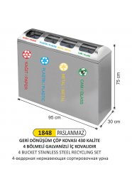 1848 DÖRTLÜ GERİ DÖNÜŞÜM SETİ PASLANMAZ