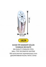 1624 DUVAR TİPİ DEKORATİF YUVARLAK KÜLLÜK 304 KALİTE