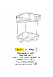 8030 PASLANMAZ İKİLİ KÖŞELİK 19X19 (304 KALİTE)