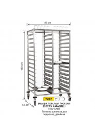 7492 2’Lİ 304 KALİTE İNOX TEPSİ TOPLAMA ARABASI