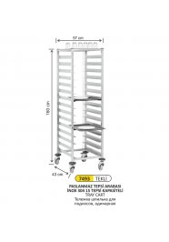 7493 TEKLİ 304 KALİTE İNOX TEPSİ TOPLAMA ARABASI