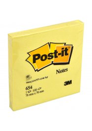 3M Post-it 654Y Yapışkanlı Not Kağıdı 76 mm x 76 mm Sarı 100 Yaprak