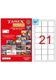 Tanex Tw-2021 Beyaz Etiket 63.5 mm x 38.1 mm