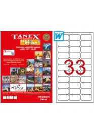 Tanex Tw-2033 Beyaz Etiket 63.5 mm x 25.4 mm