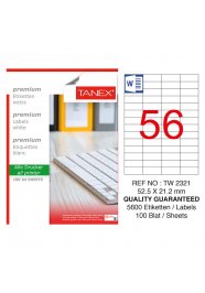 Tanex Tw-2321 Beyaz Etiket 52.5 mm x 21.2 mm