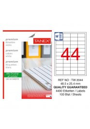 Tanex Tw-2044 Şeffaf Etiket 48,5 mm x 25,4 mm