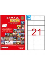 Tanex Tw-2124 Beyaz Adresleme ve Postalama Etiketi 70 mm x 42.43 mm