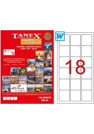 Tanex Tw-2018 Beyaz Adresleme ve Postalama Etiketi 63.5 mm x 46.6 mm