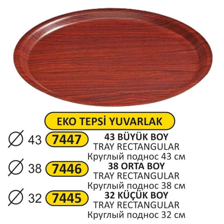 7445 7446 7447 EKO TEPSİ YUVARLAK