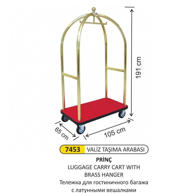 7453 PİRİNÇ VALİZ TAŞIMA ARABASI