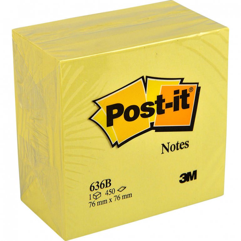 3M Post-it 636B Yapışkanlı Not Kağıdı 76 mm x 76 mm Sarı 450 Yaprak