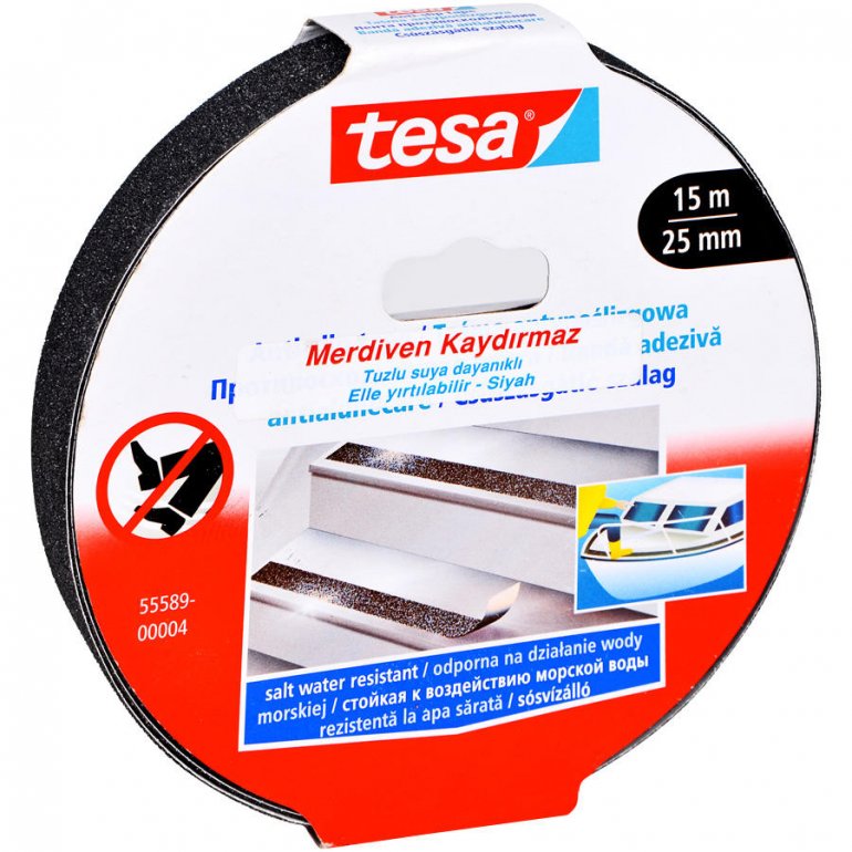 Tesa 55589 Merdiven Kaydırmaz Bant Siyah 25 mm x 15 m