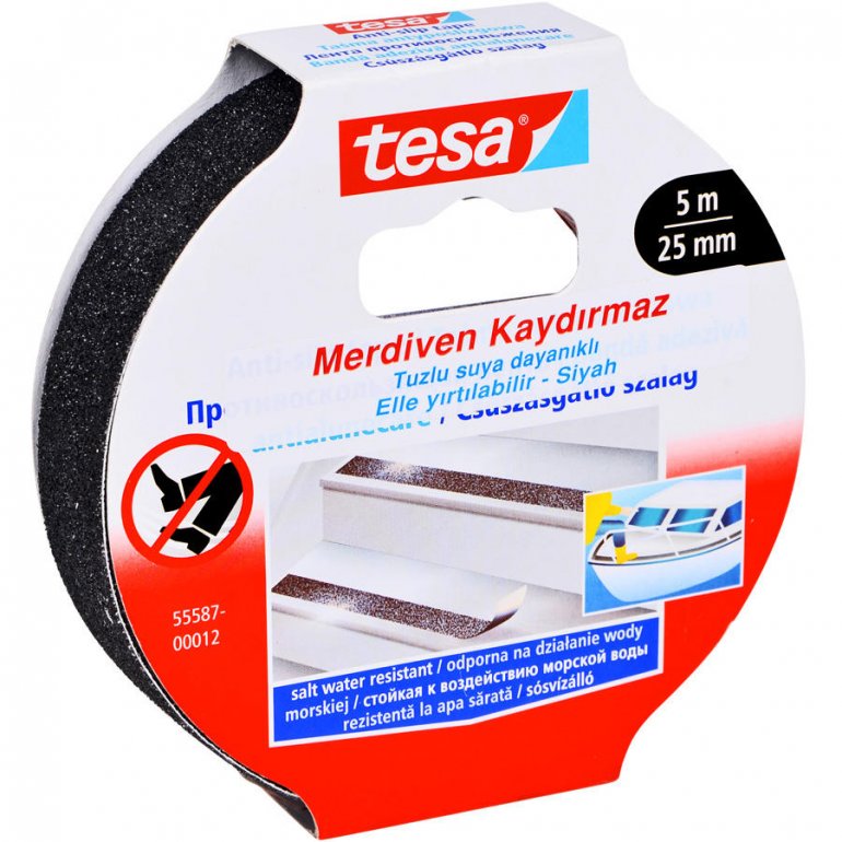 Tesa 55587 Merdiven Kaydırmaz Bant Siyah 25 mm x 5 m