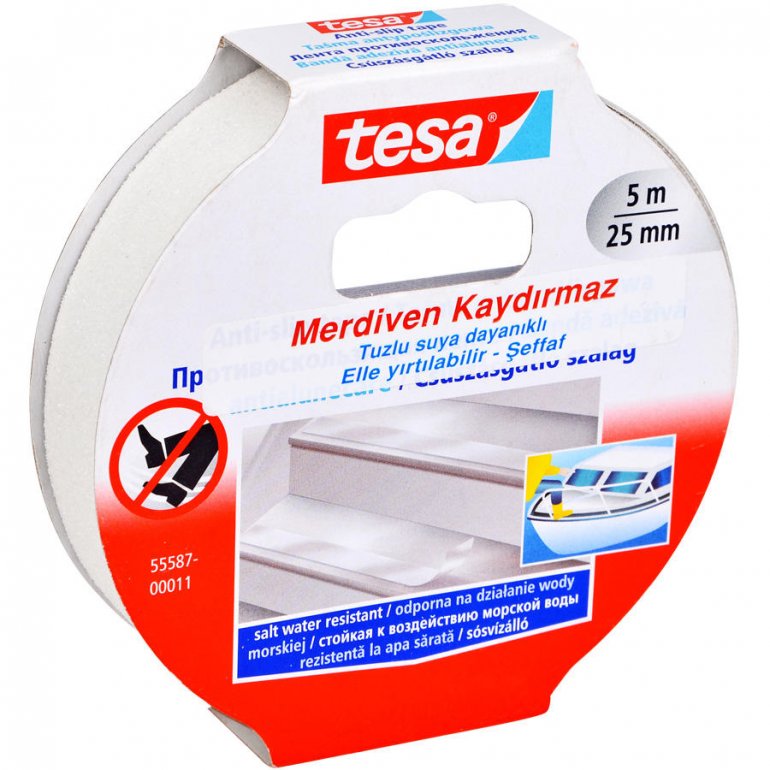 Tesa 55587 Merdiven Kaydırmaz Bant Şeffaf 25 mm x 5 m