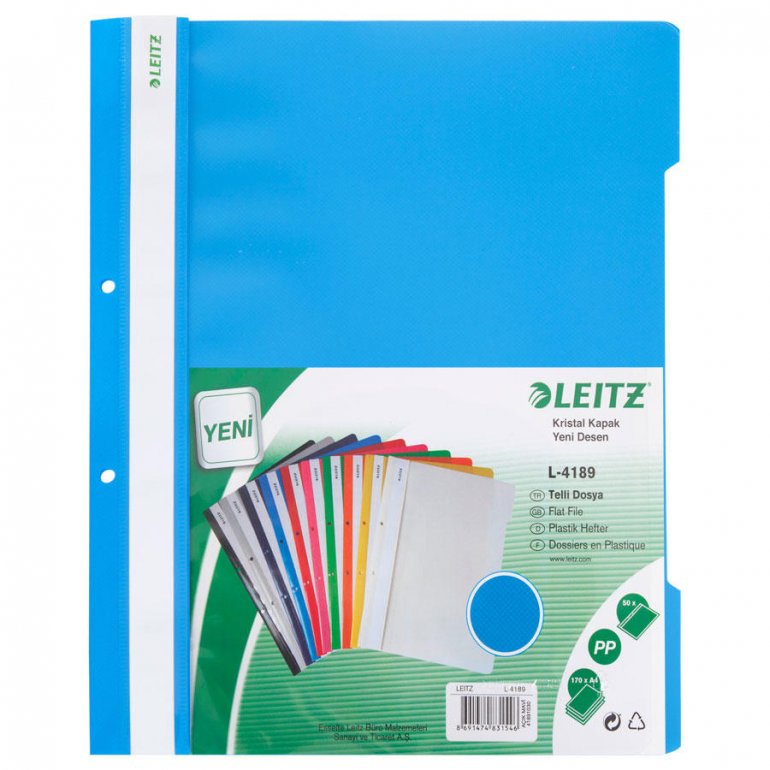 Leitz 4189 Telli Dosya Mavi 50'li Paket