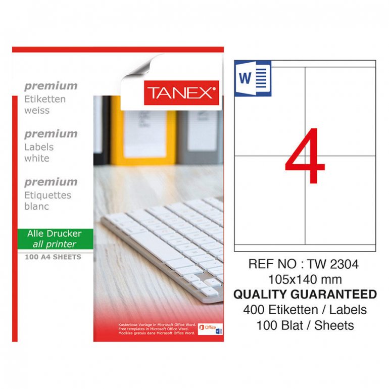 Tanex Tw-2304 Lazer Etiket 105 mm x 140 mm